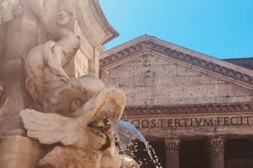 upclose picture of ancient rome fountain