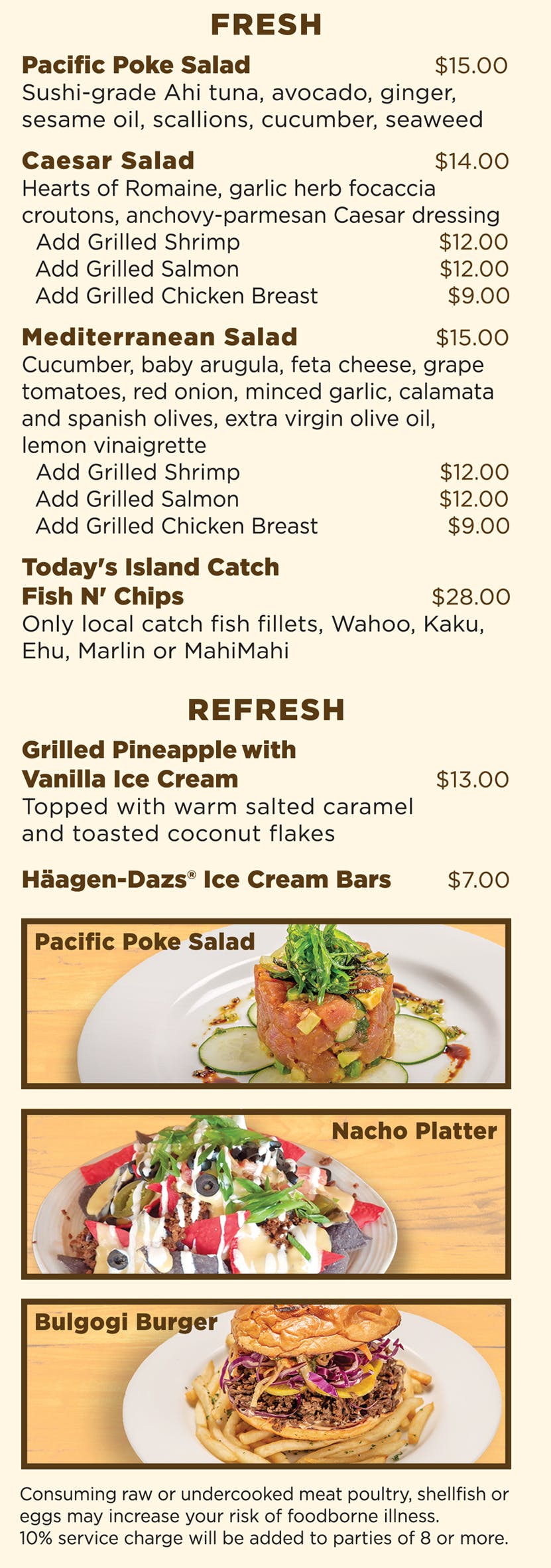 Guam beach restaurant beach bar food menu