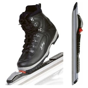 a pair of lundhags boots and skating blades