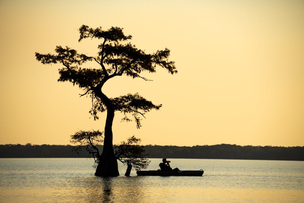 cypress sunset photography kayaking