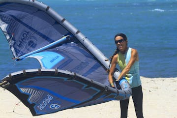 person with a kiteboard