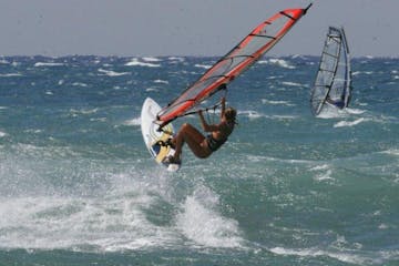person windsurfing