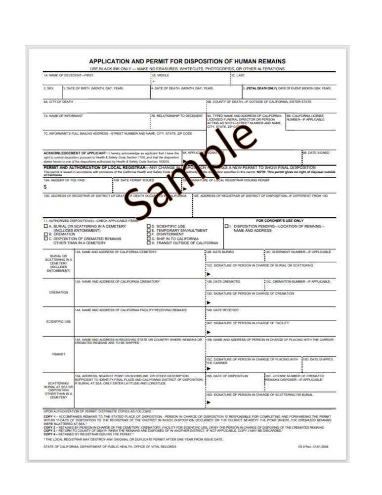 Do I need a permit to scatter my loved one s remains or cremains