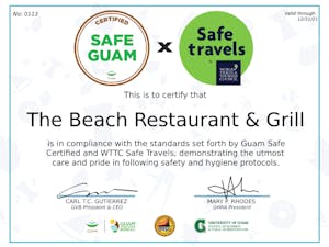The Beach Restaurant & Bar safe travels