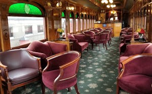 Inside view of the parlor train car.
