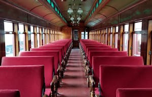 Inside view of the coach train car.