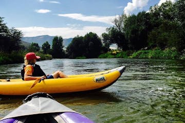 a kayak in a body of water in utah