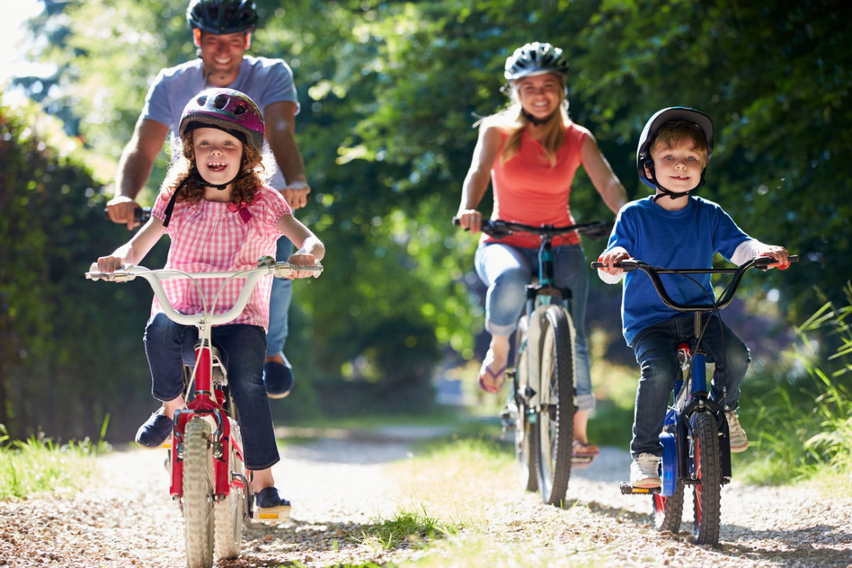 Family riding sales bikes