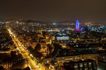 a view of a city at night
