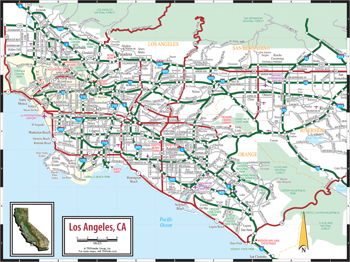 los angeles map information