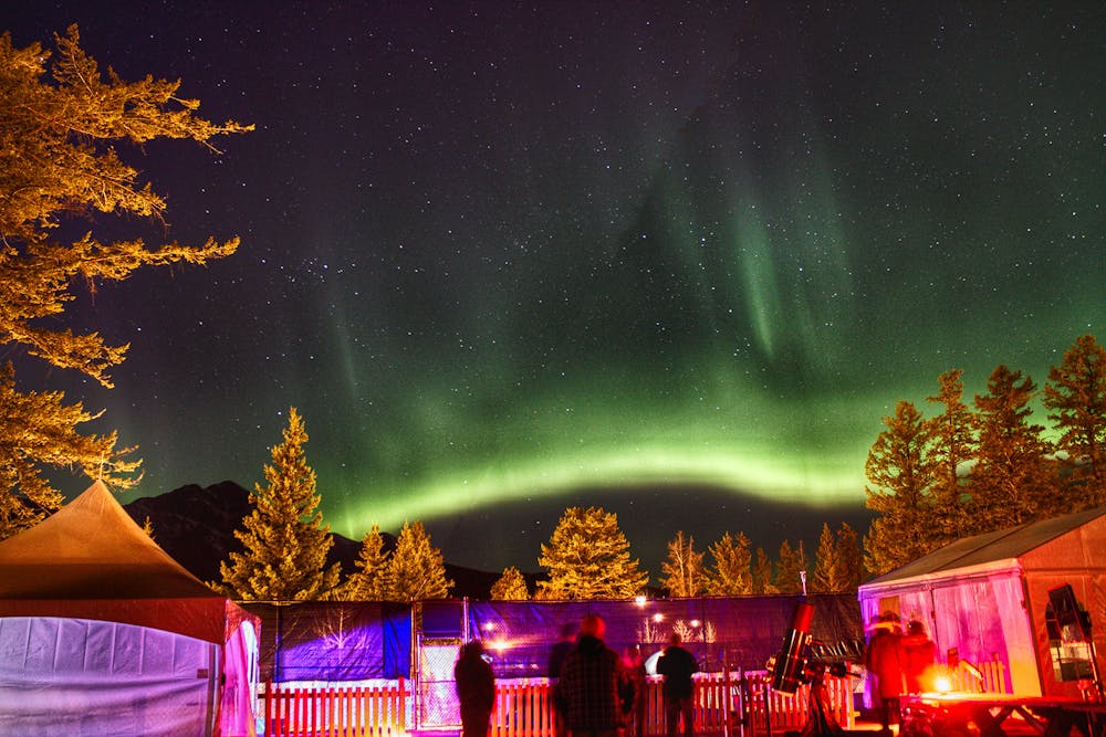 Northern Lights display over The Jasper Planetarium