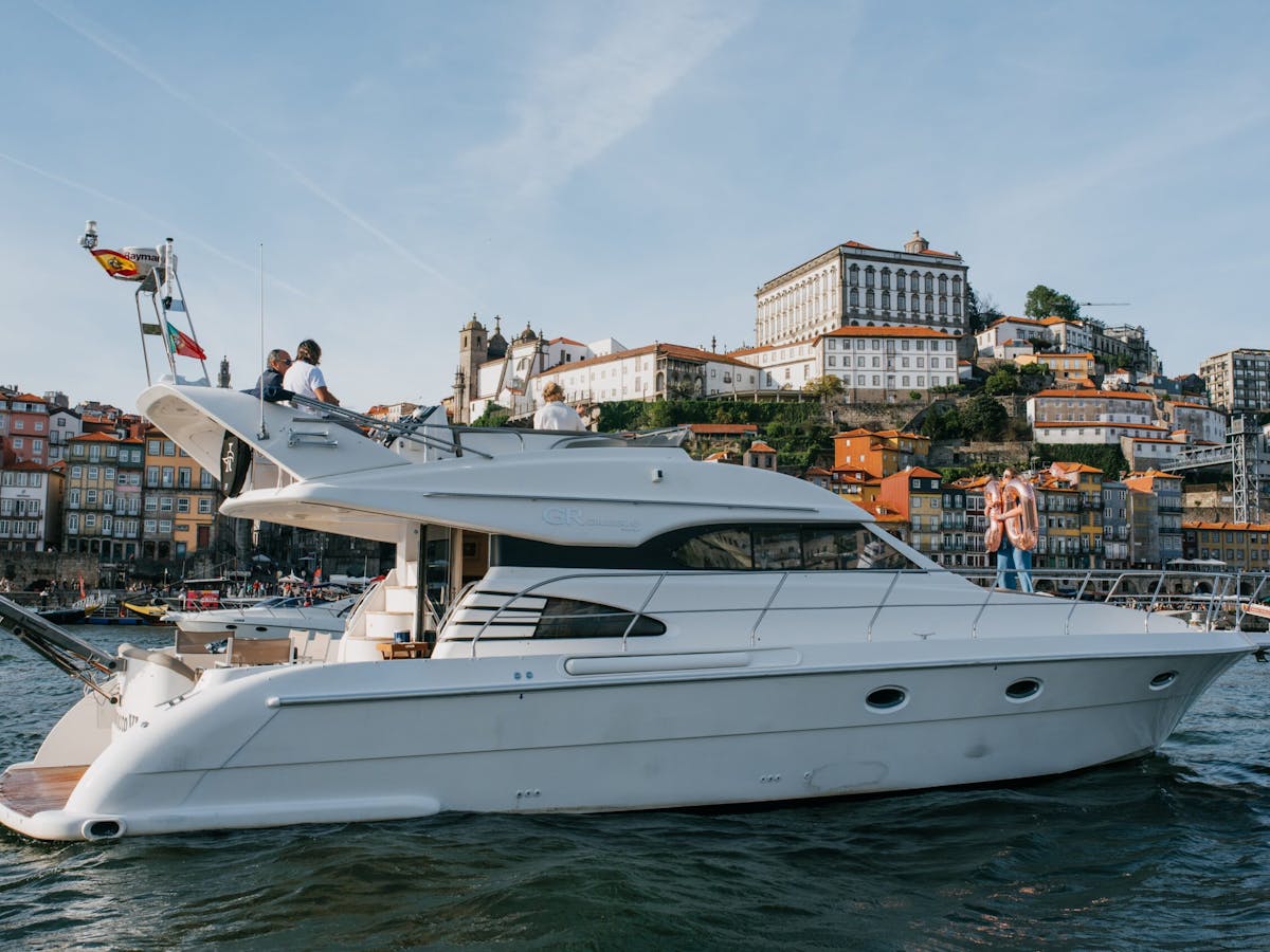 Nabuco Yacht sailing in the Douro River, Oporto, Portugal