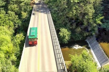 trolley on a bridge