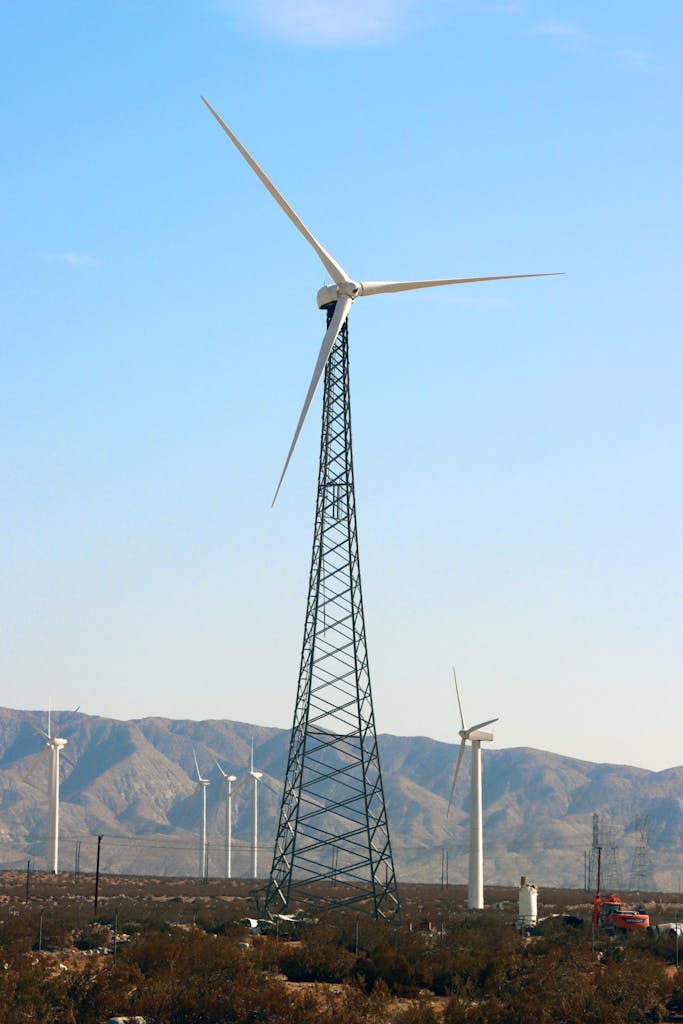 a crane scrapping a Zond wind turbine in north Palm Springs