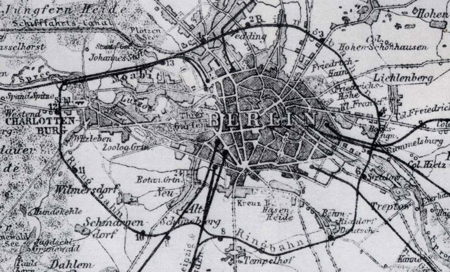 Karte Berliner S-Bahn von 1877