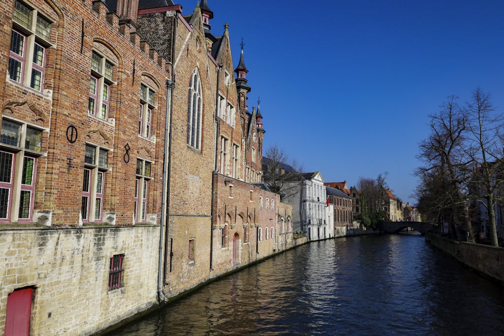 Buildings along a canal in Bruges