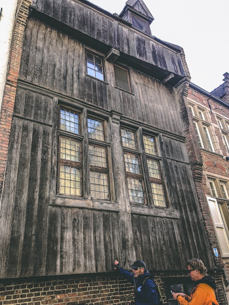 authentic wooden facade in Bruges