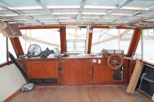 interior of Walworth boat while undergoing maintenance