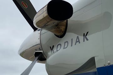 a close up of a propeller plane