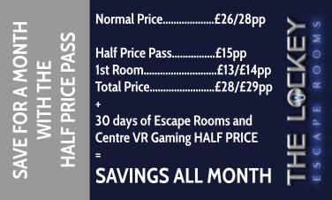 The Lockey Escape Rooms half price pass how it works