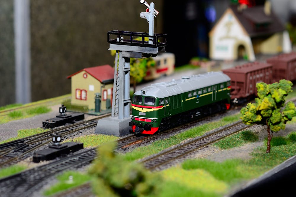 Train model on the railway