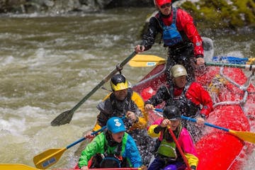 rafting down the wenatchee river in an aire raft