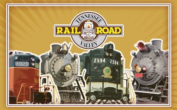 Tennessee Valley Railroad Museum - Chattanooga & Hiwassee Train Rides - Engines 1829, 630, 2594, and 4501