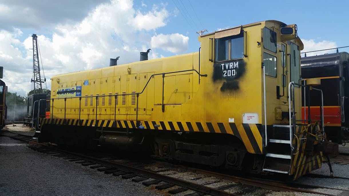 a train on a steel track