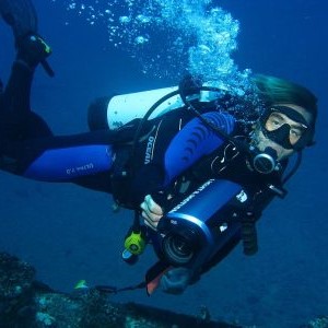 Scuba Diver underwater in Oahu, Hawaii