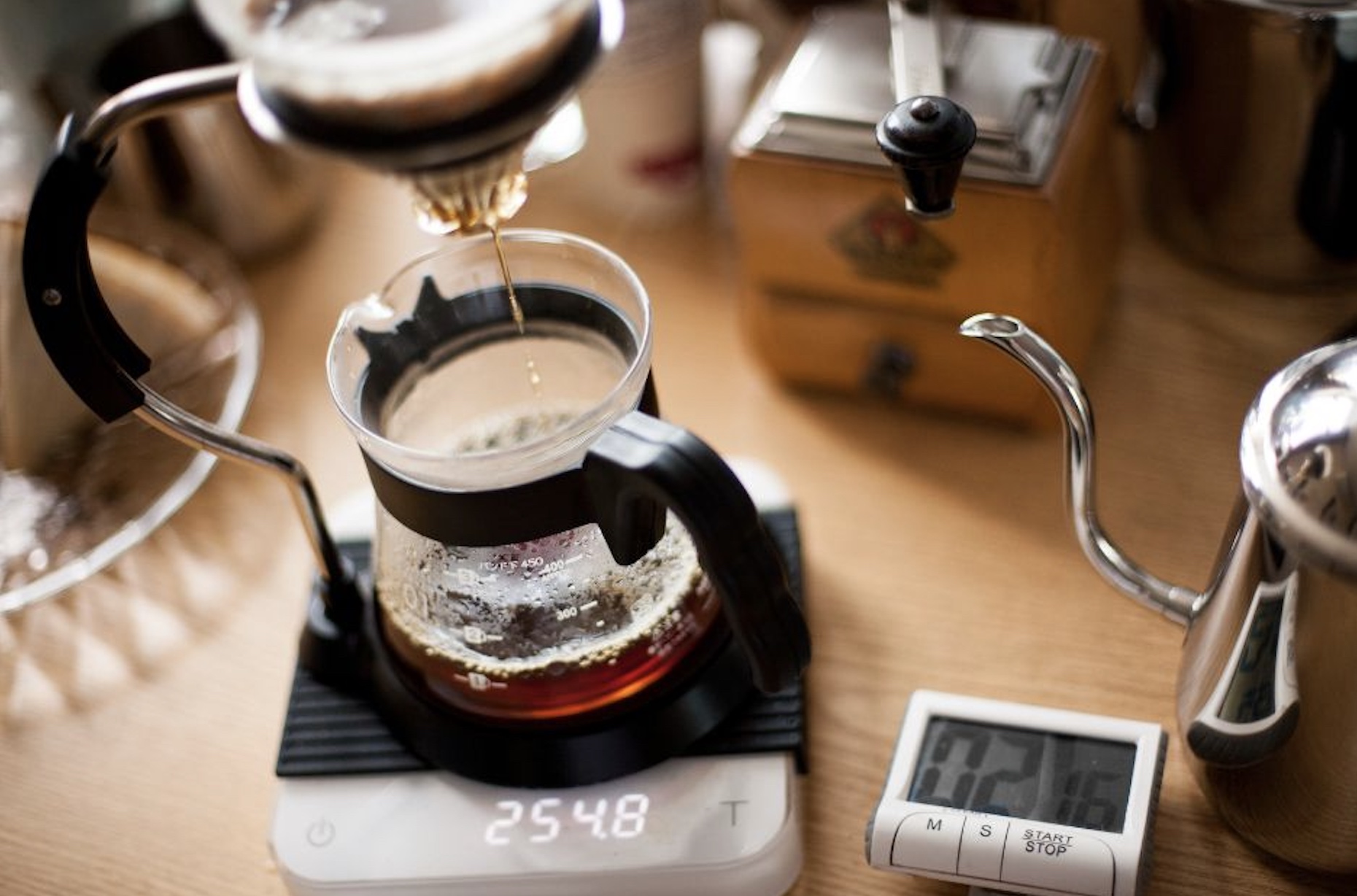 a cup of coffee on a table