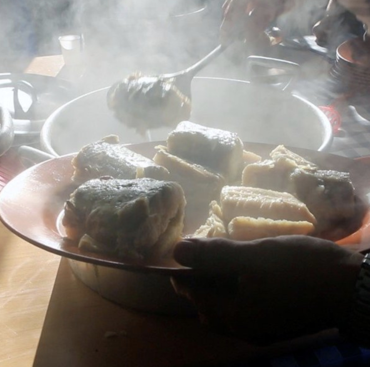 a bowl of food on a table