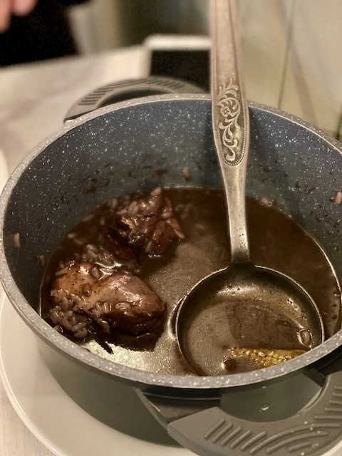 a close up of a bowl of soup