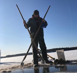 Ice Fishing for Oysters in PEI, Canada