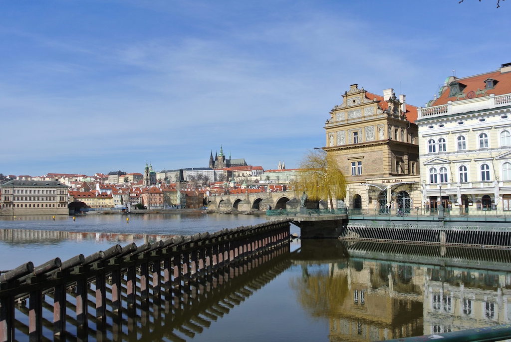 the Vltava River in Prague during COVID-19