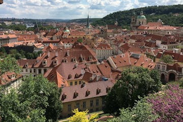 a scenic view of the Lesser Town of Prague from the Prague Castle