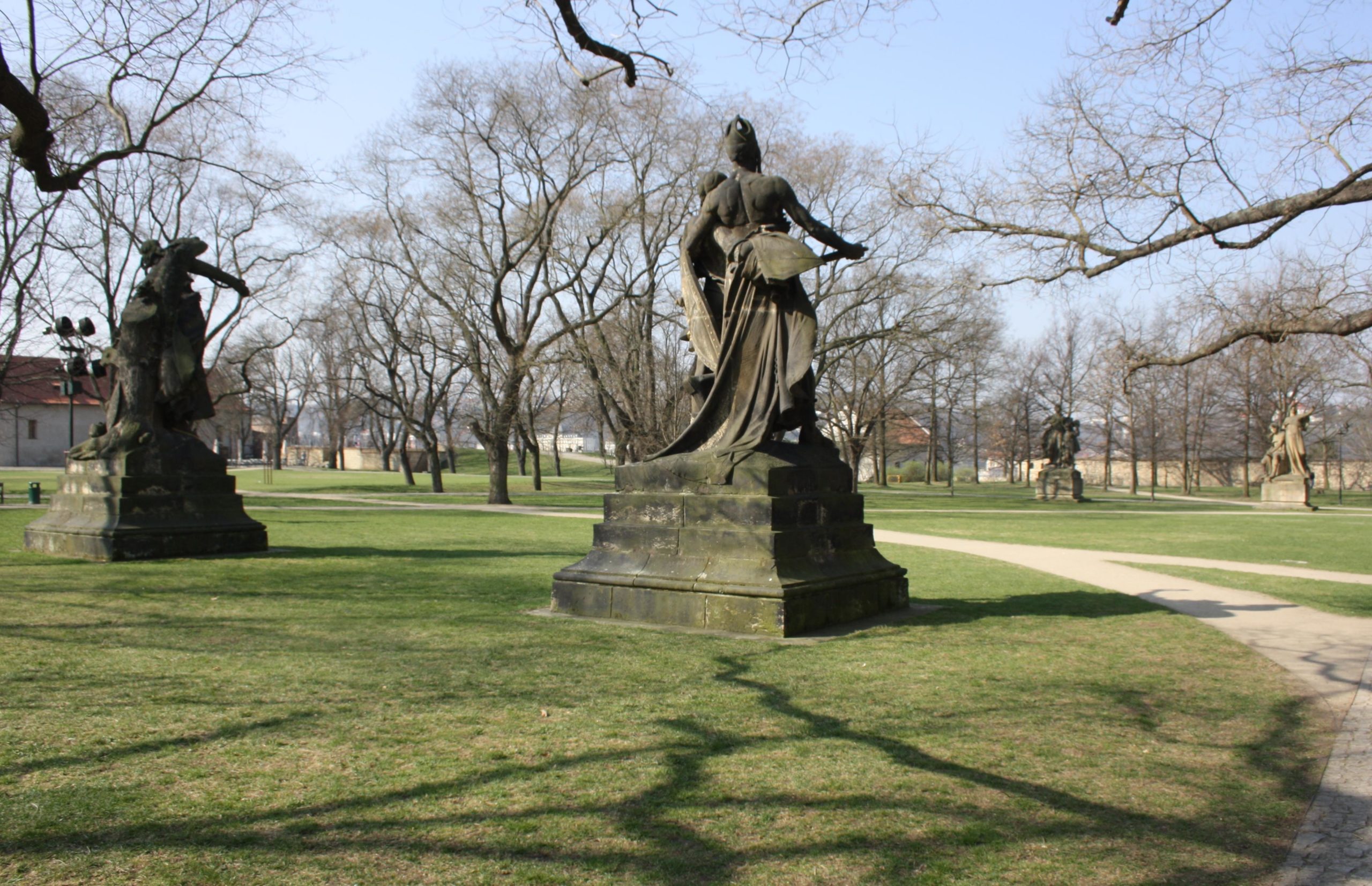 a statue in a park