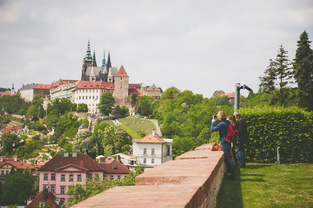 a view of Prague Castle from one of the royal gardens in Prague