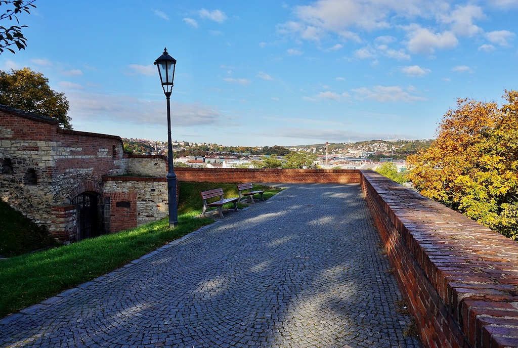 strolling the fortification walls of the Vysehrad Castle in Prague