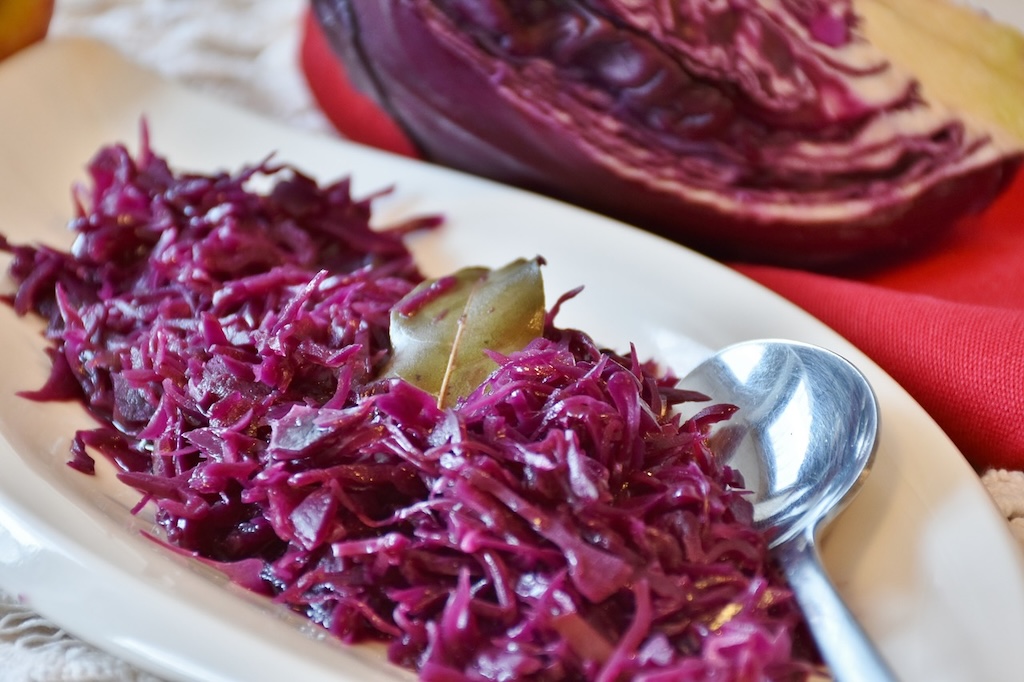 a well done plate of traditional Czech red cabbage