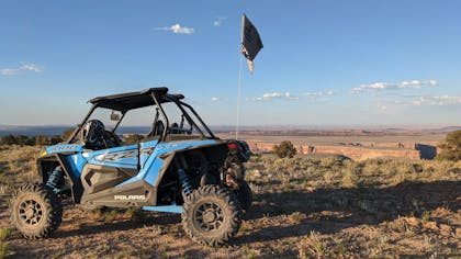an ATV on a dirt road