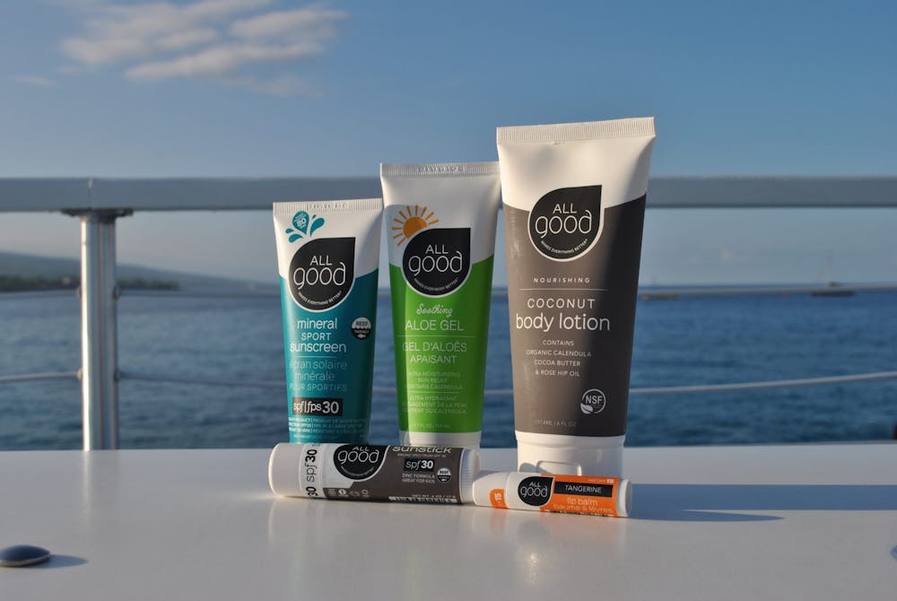 All Good sunscreen is reef safe, mineral based.