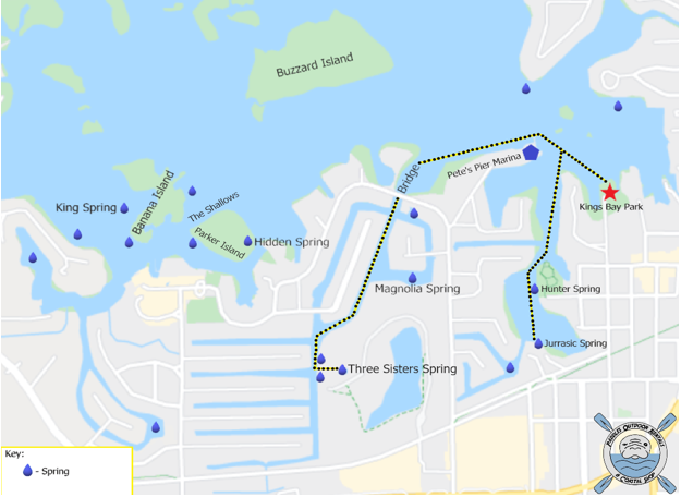 Kings Bay Map Crystal River Water Bikes   Chris Map Kings Bay Front 