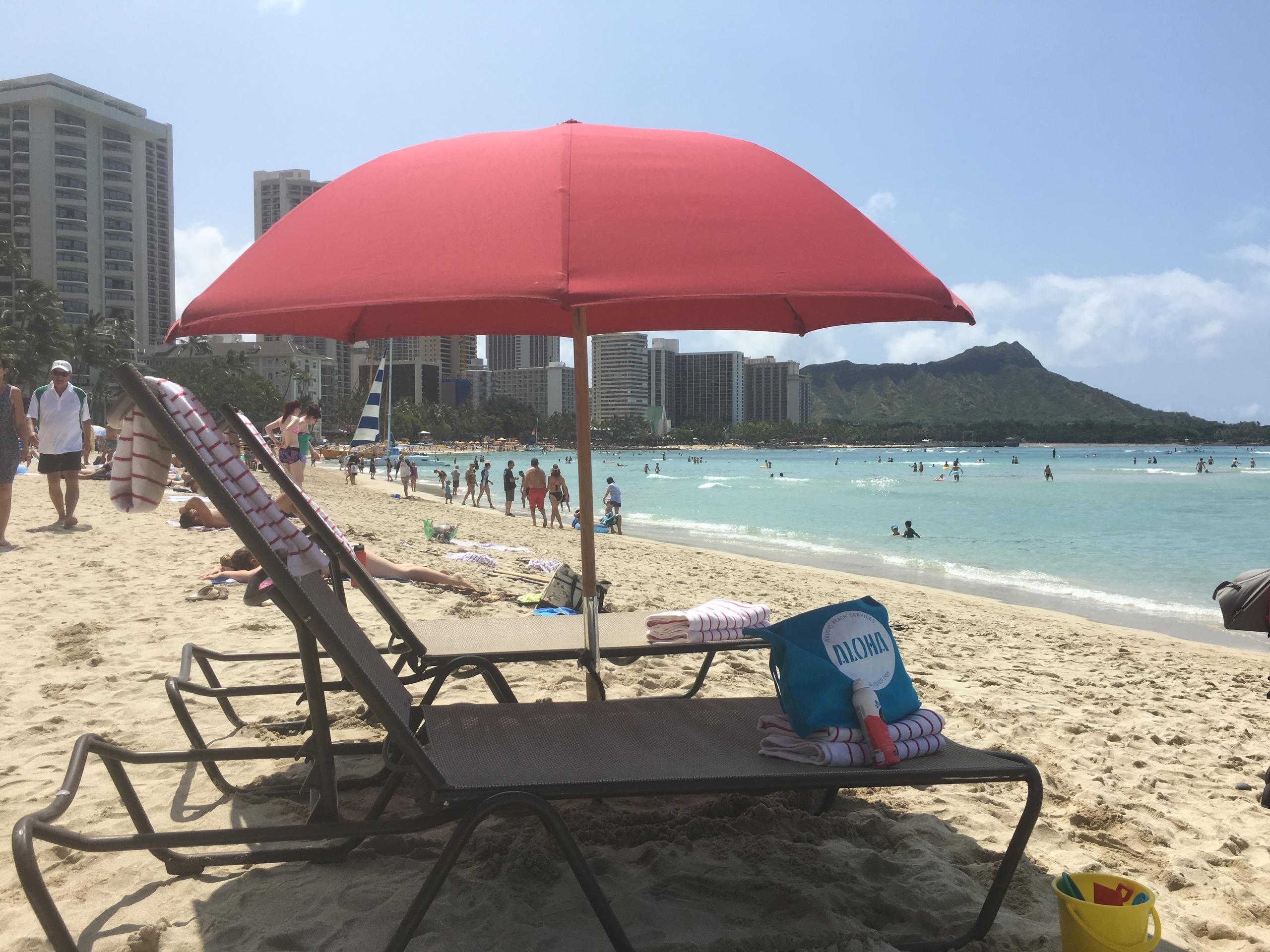 Umbrella Beach Chair Rental Waik k Beach Services