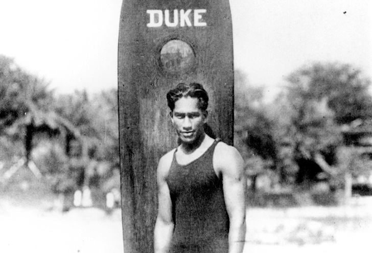 Duke Kahanamoku surfing in Hawaii
