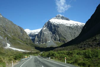 a view of the side of a mountain road