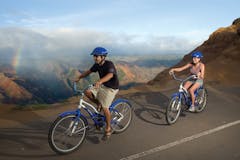 A couple bikes through Waimea Canyon