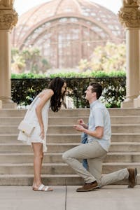 A marriage proposal in Balboa Park, San Diego