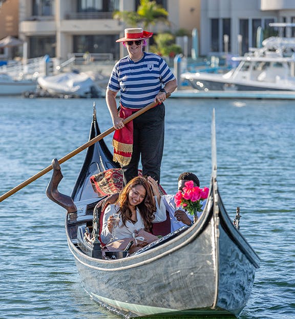 Romantic Couples Activities in San Diego on a gondola ride at The Gondola Company