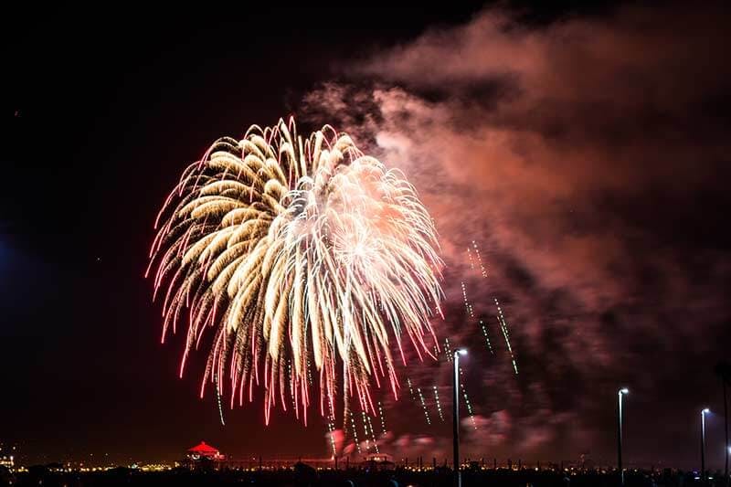 July 4th Fireworks over Huntington Beach Pier