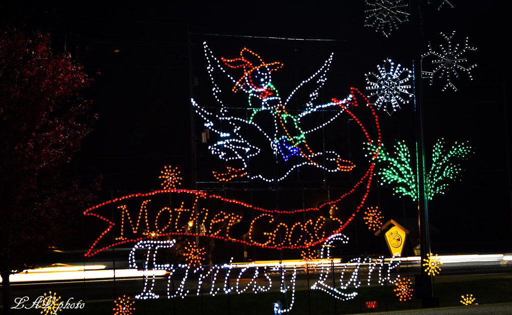 There are mother goose rhyme displays in Gatlinburg and Pigeon Forge during Winterfest.